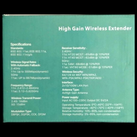 Long Range 1200Mbps 2.4G 5G Dual Band Wireless Internet WiFi Repeater - Picture 6 of 7